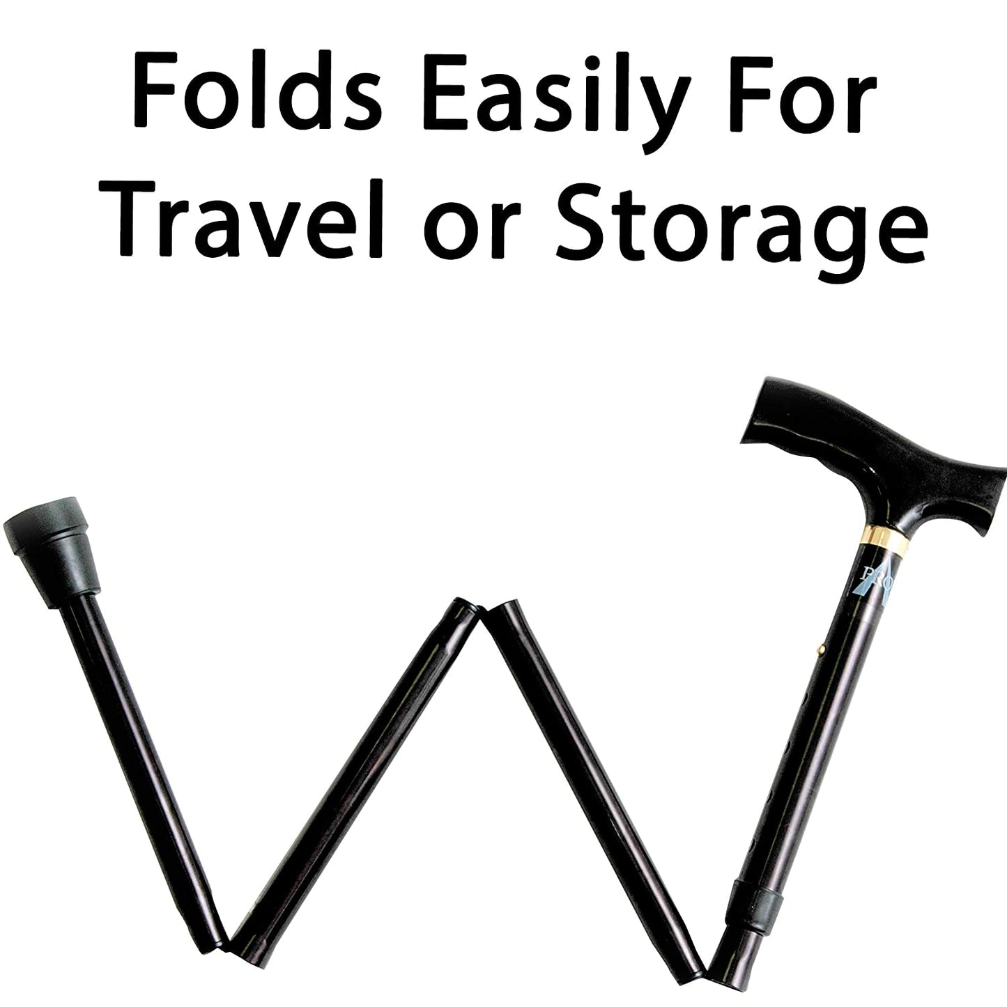ProBasics Bronze Folding Cane- Walking Cane for Men and Women -Collapsible