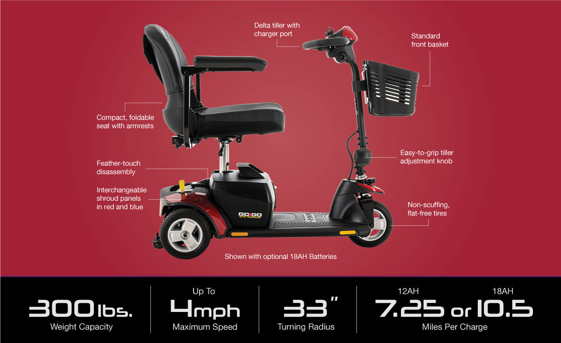 Go Go Elite Traveller 3-Wheel Scooter