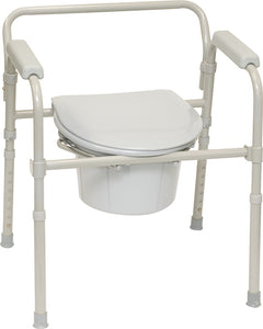 Three-in-One Folding Commode with Full Seat